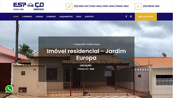 Capa do projeto Espaço Imóveis